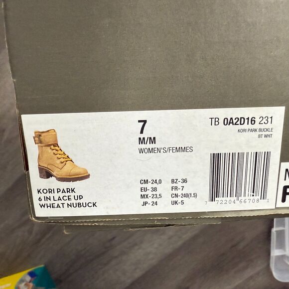 New Timberland womans lace up boots Kori Park Buckle size 7 heeled booties - Picture 9 of 9